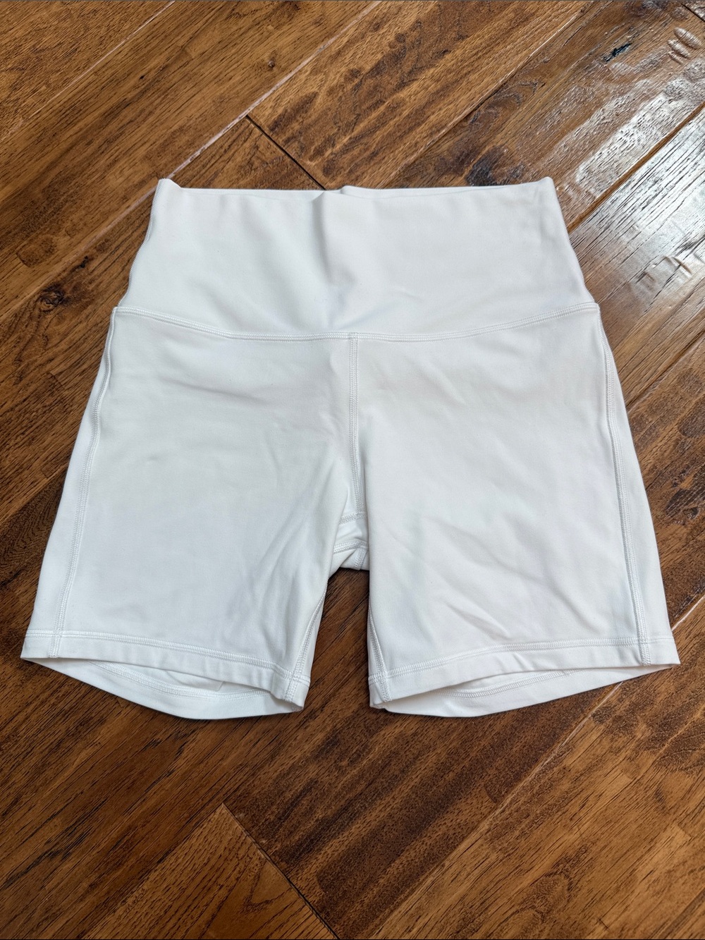 Lululemon White High-Rise Align Biker Shorts